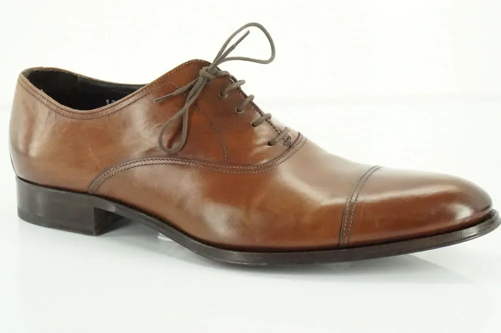 To Boot New York Men's Brown Leather Aidan Cap Toe Oxfords